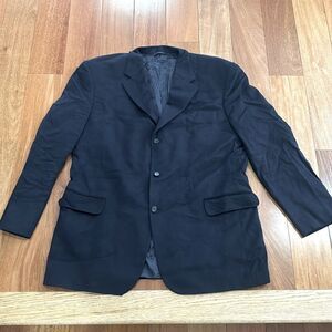Brooks Brothers 100% Cashmere Loro Piana fabric Black Blazer Made In Canada 48 L